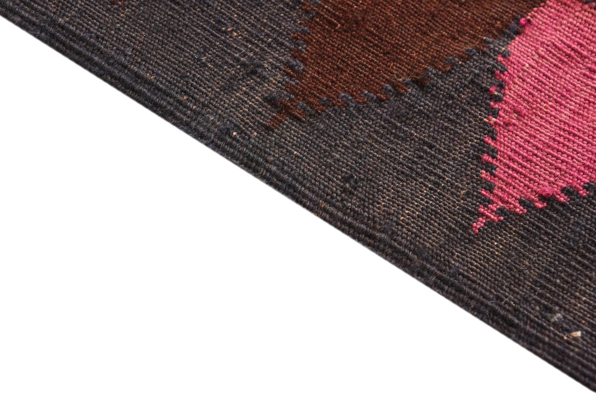 4' x 4' Hand Woven Kilim Fars Wool Square Rug