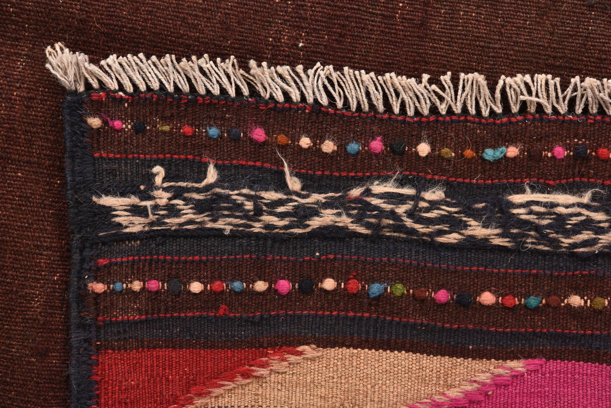 4' x 4' Hand Woven Kilim Fars Wool Square Rug