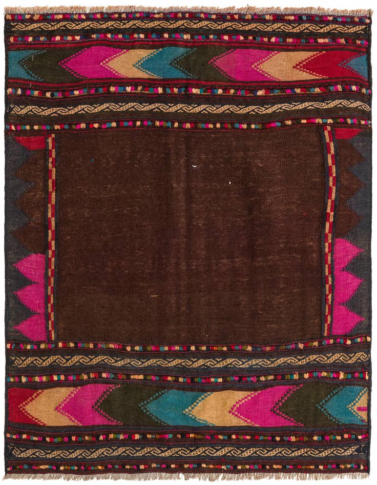 Detail image of 4' x 4' Hand Woven Kilim Fars Wool Square Rug