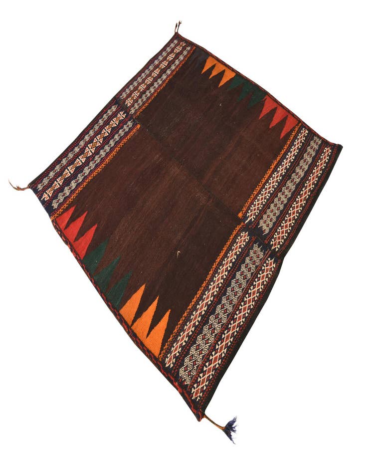 Detail image of 4' 3 x 4' 6  Hand Woven Kilim Fars Wool Square Rug