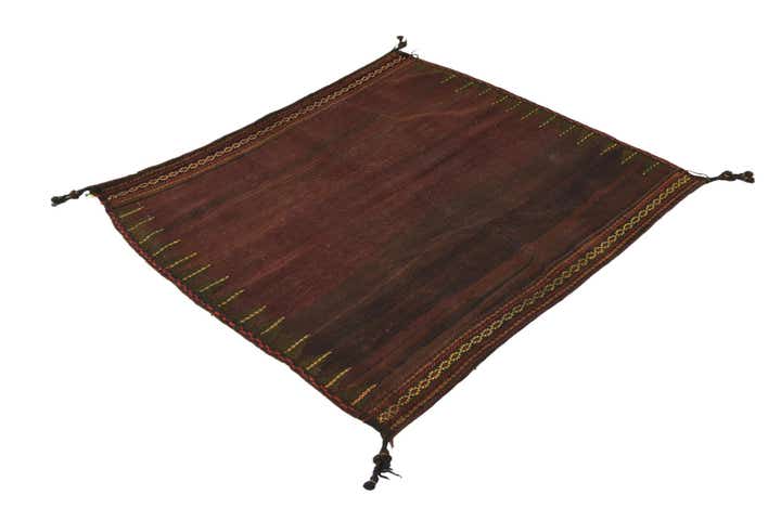 4' x 4' 1 Hand Woven Kilim Fars Wool Square Rug