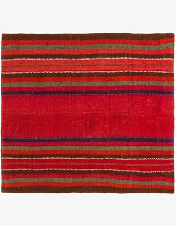 4' x 4' 1 Hand Woven Kilim Fars Wool Square Rug