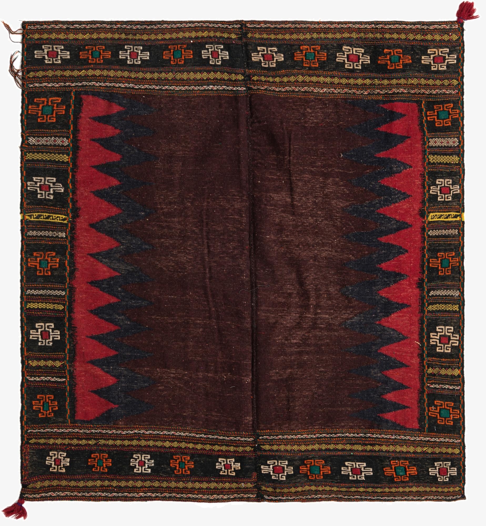 4' 7 x 4' 8  Hand Woven Kilim Fars Wool Square Rug