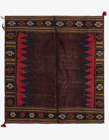 4' 7 x 4' 8 Hand Woven Kilim Fars Wool Square Rug
