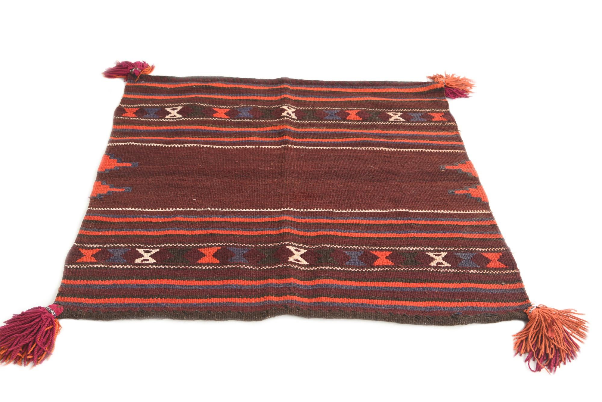 3' 4 x 3' 5 Hand Woven Kilim Modern Wool Square Rug