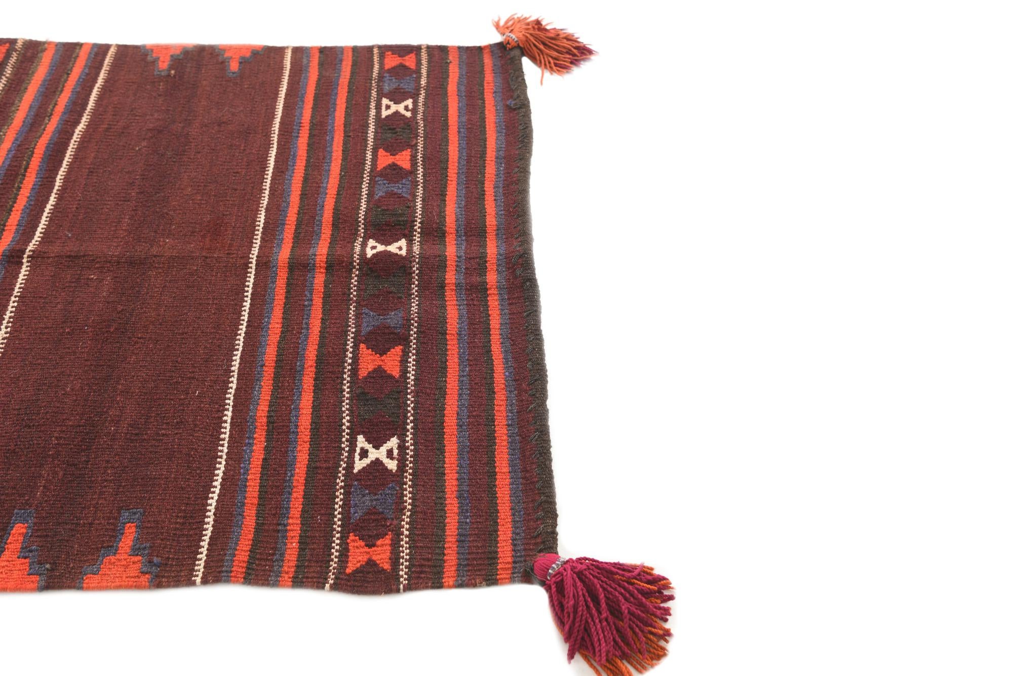 3' 4 x 3' 5 Hand Woven Kilim Modern Wool Square Rug