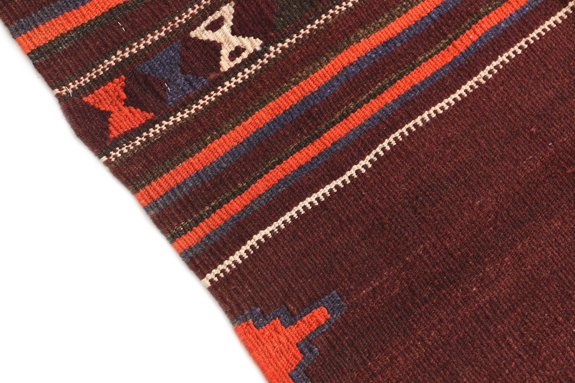 3' 4 x 3' 5 Hand Woven Kilim Modern Wool Square Rug