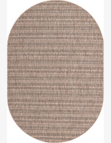 5' 3 x 8' Merlin · Geometric striped Outdoor Rug, natural and black