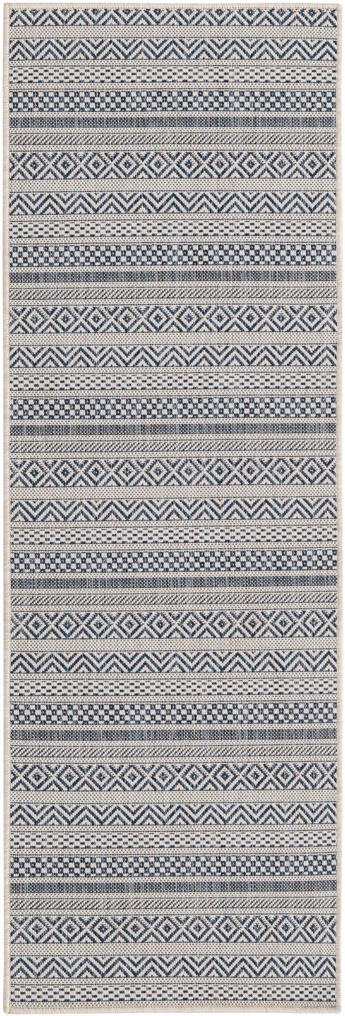 2' x 6' Merlin · Chevron Outdoor Rug, light blue
