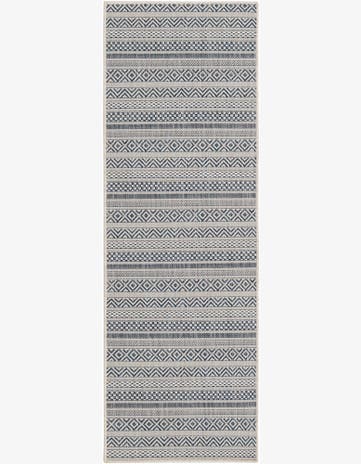 2' x 6' Merlin · Chevron Outdoor Rug, light blue