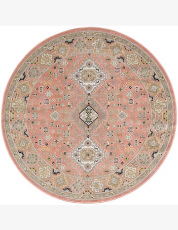 Middlebury · Medallion Washable Rug, rose and gray