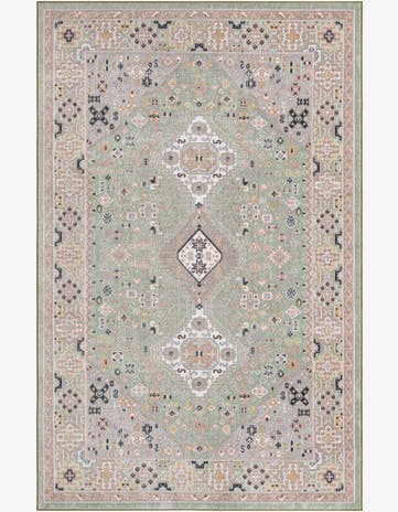 5' 3 x 8' Middlebury · Medallion Washable Rug, sage and beige