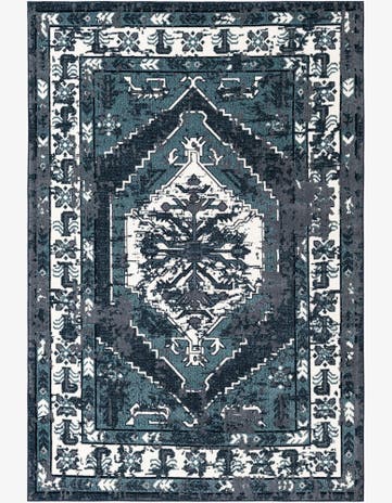 Midnight Blue Nain Design Rug