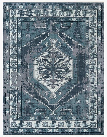 Midnight Blue Nain Design Rug