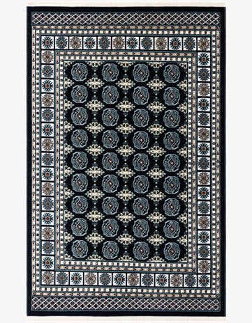 Midnight Blue Nain Design Rug