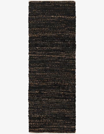 Midnight Denim Blue Hand Woven Palm Beach Jute Runner Rug