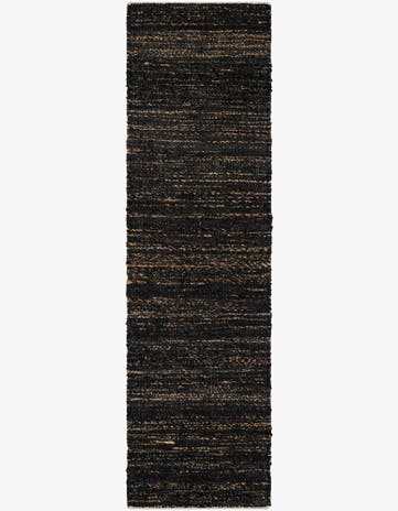 Midnight Denim Blue Hand Woven Palm Beach Jute Runner Rug