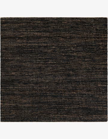 Midnight Denim Blue Hand Woven Palm Beach Jute Square Rug