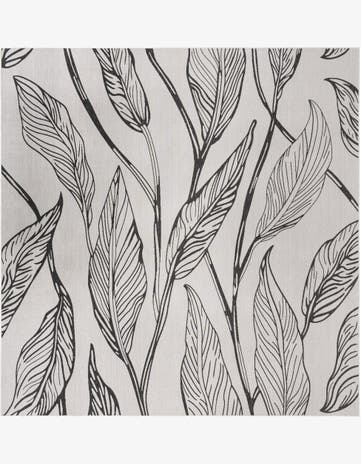 Milton · Floral / botanical Outdoor Rug, charcoal ivory