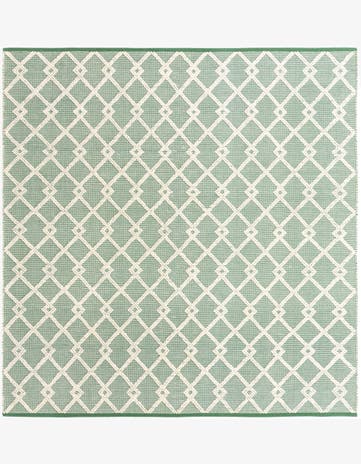 Mint Green Hand Knotted Jill Zarin Dorset Square Rug