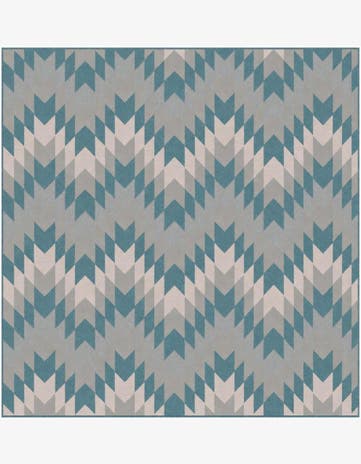 13' x 13' Morrell · Chevron Outdoor Rug, aqua