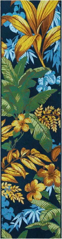 Detail image of 2' 7 x 7' 10 Easy-Clean Botanical Indoor / Outdoor Runner Rug
