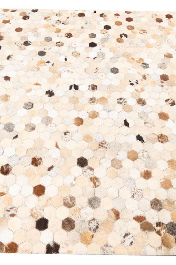 5' 1 x 8' 2 Cowhide Leather Rug