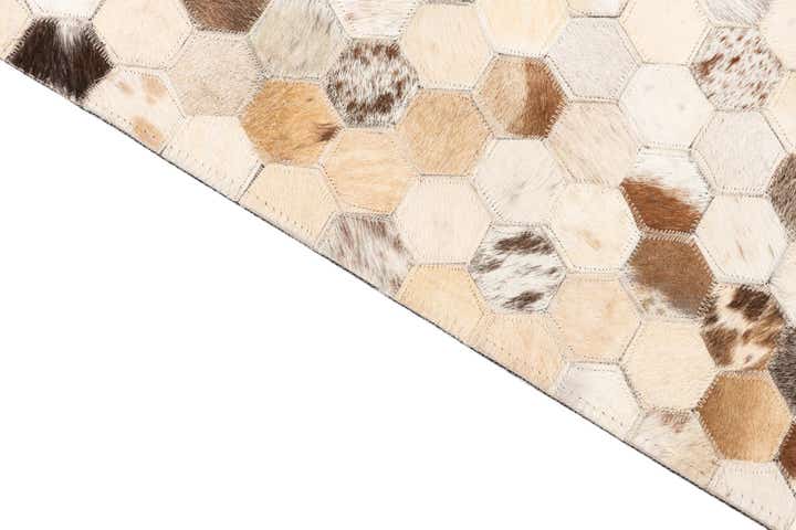 5' 1 x 8' 2 Cowhide Leather Rug