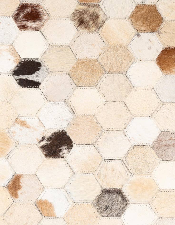 Detail image of 5' 1 x 8' 2 Cowhide Leather Rug