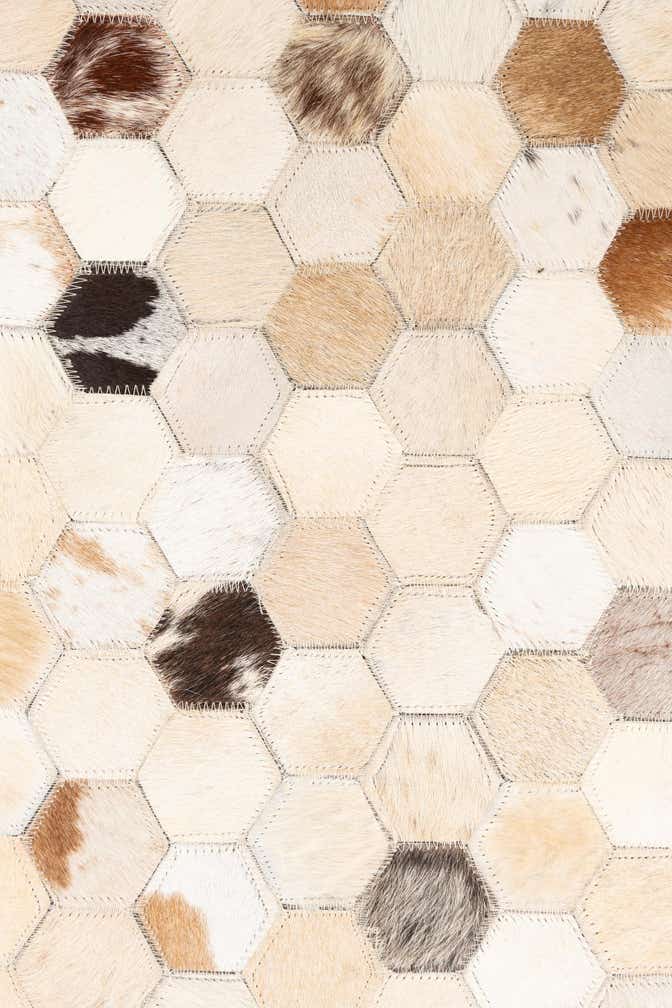 5' 1 x 8' 2 Cowhide Leather Rug