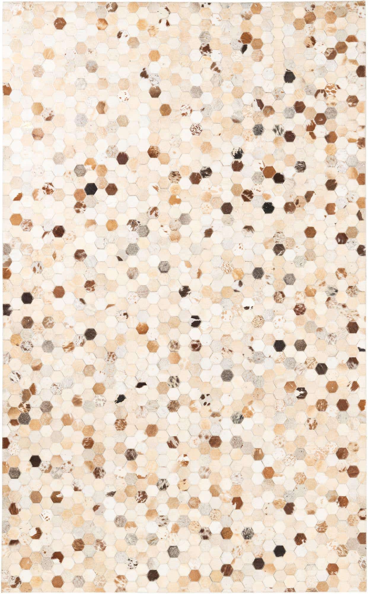 5' 1 x 8' 2 Cowhide Leather Rug