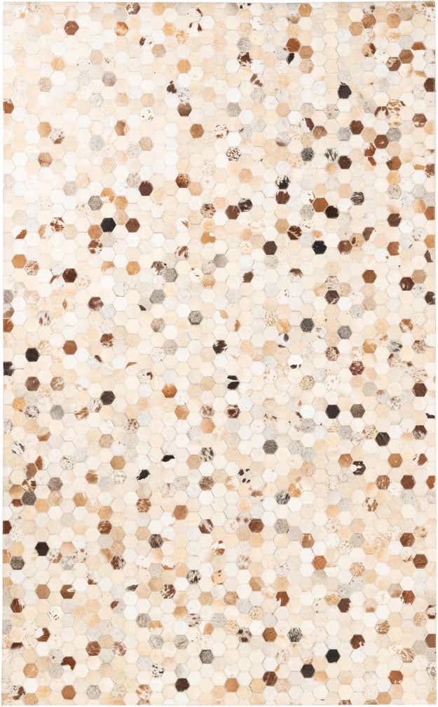 5' 1 x 8' 2 Cowhide Leather Rug