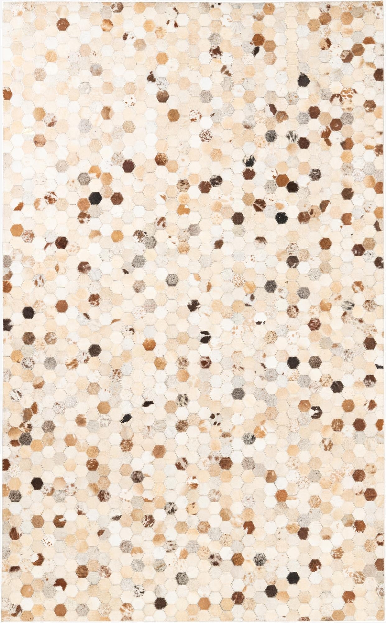 5' 1 x 8' 2 Cowhide Leather Rug