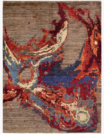 5' 1 x 6' 8 Hand Knotted Modern Ziegler Rug