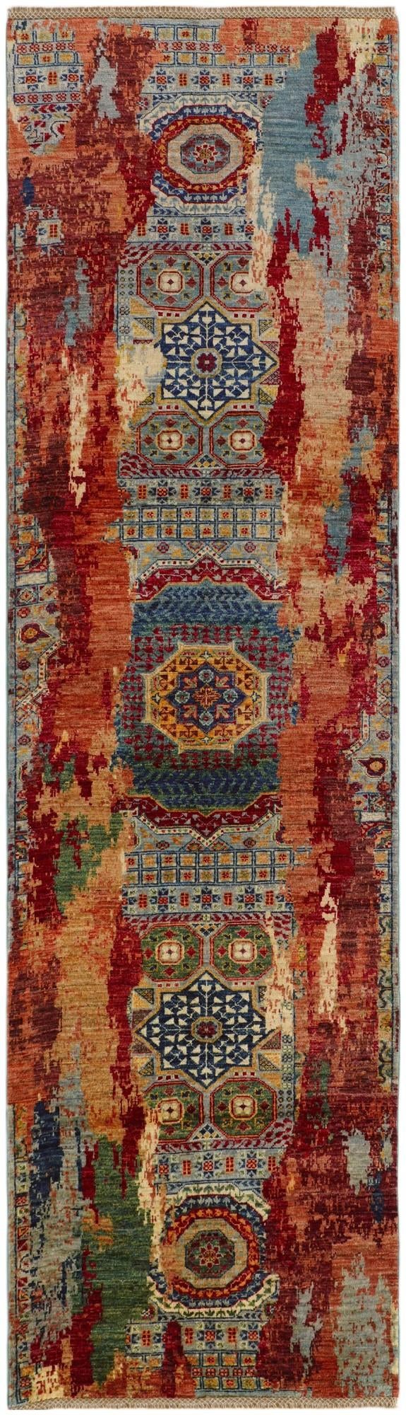 2' 10 x 9' 11 Hand Knotted Mamluk Ziegler Runner Rug
