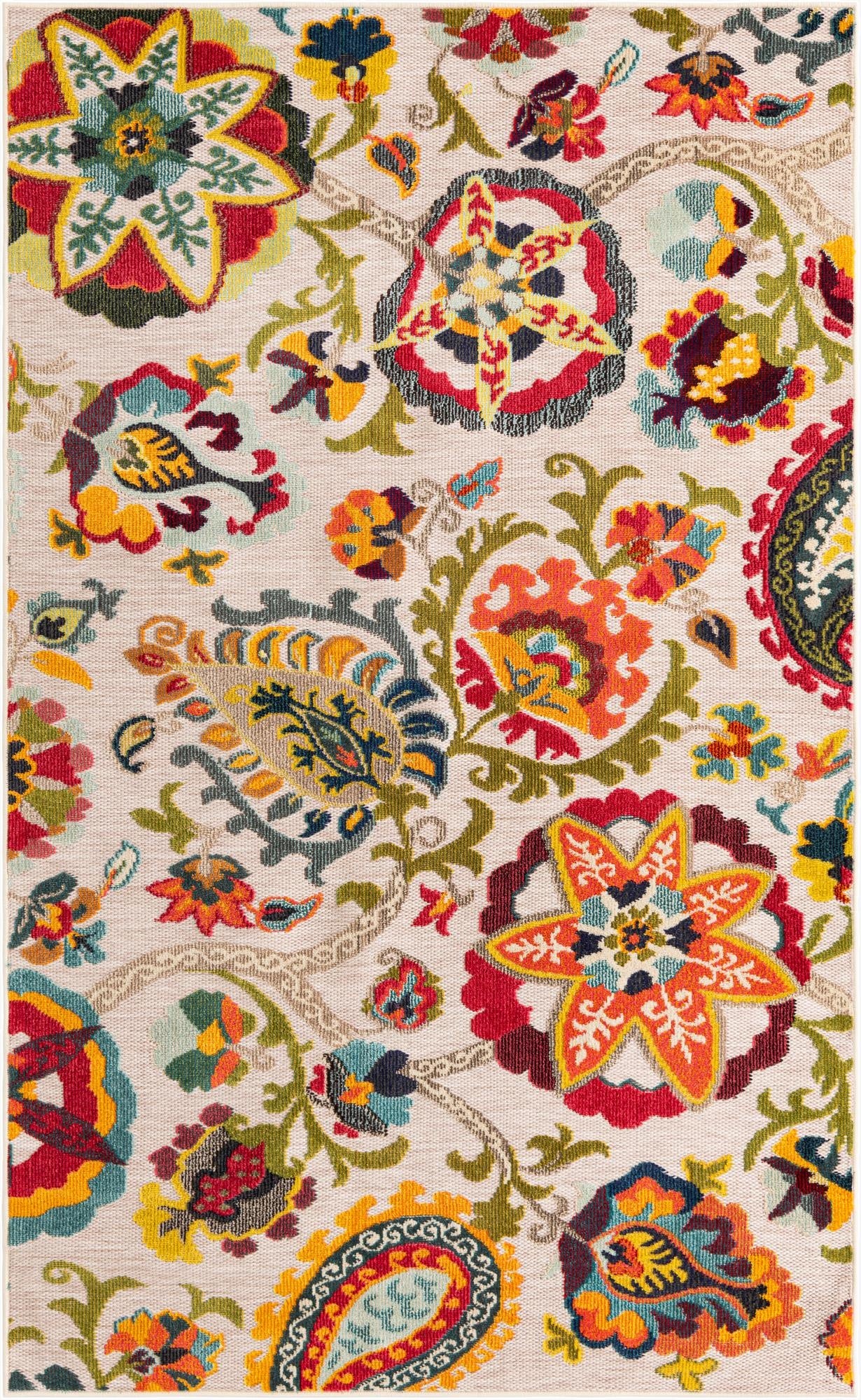5' 3 x 8'  Washable Casablanca Indoor / Outdoor Rug