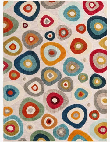 Multi Beige Easy-Clean Casablanca Indoor / Outdoor Rug