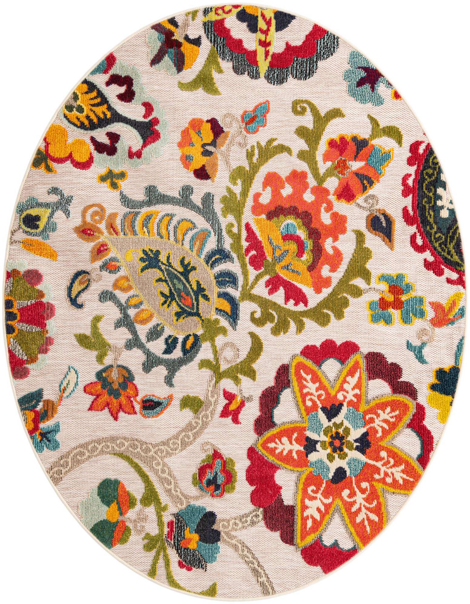 6' x 6' Easy-Clean Casablanca Indoor / Outdoor Round Rug