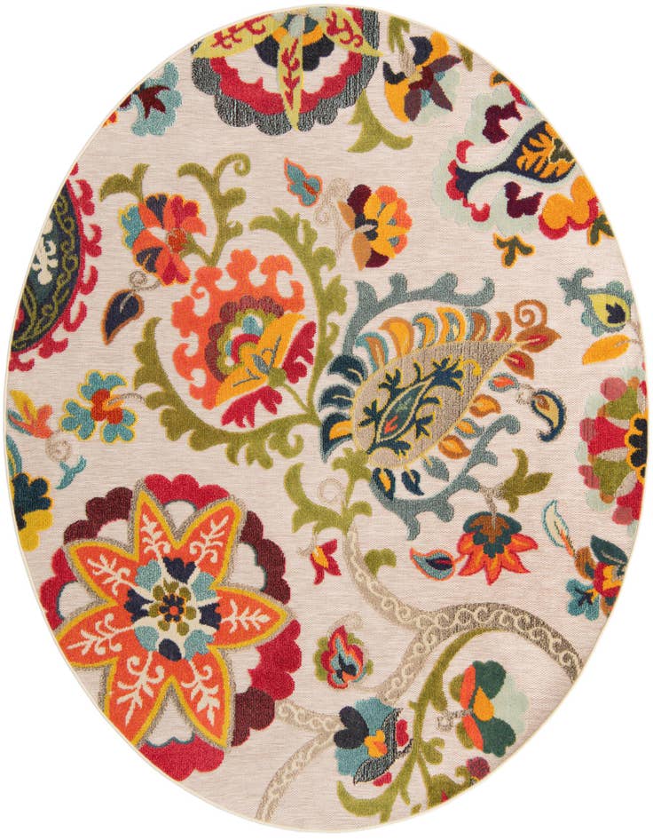 Detail image of 7' 10 x 7' 10 Easy-Clean Casablanca Indoor / Outdoor Round Rug