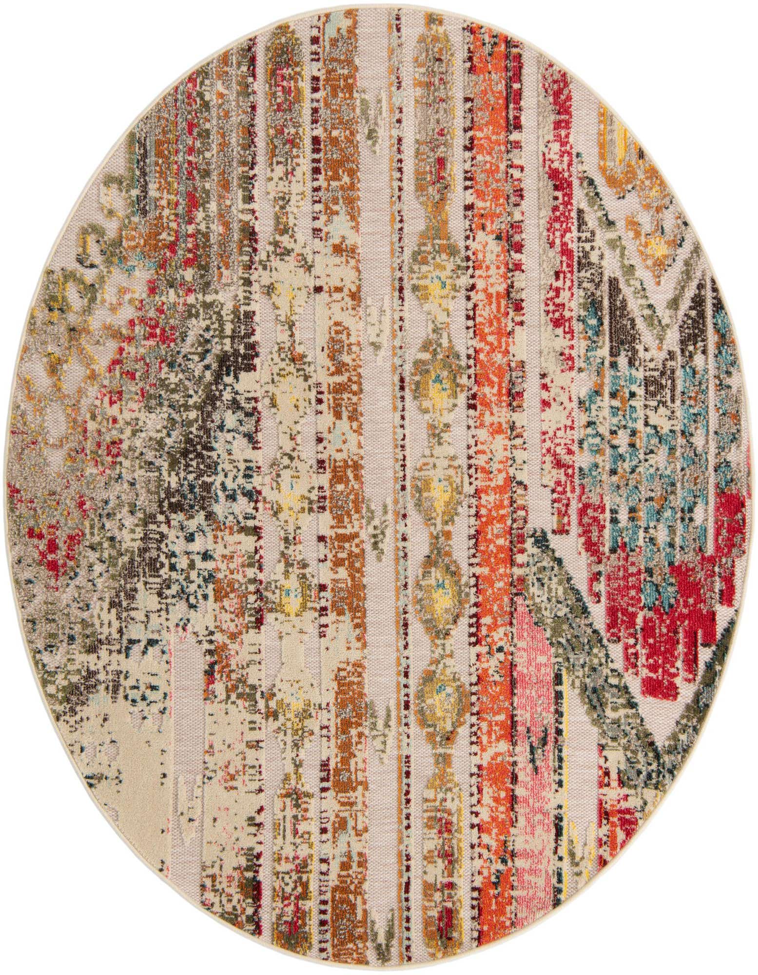 6' x 6' Easy-Clean Casablanca Indoor / Outdoor Round Rug