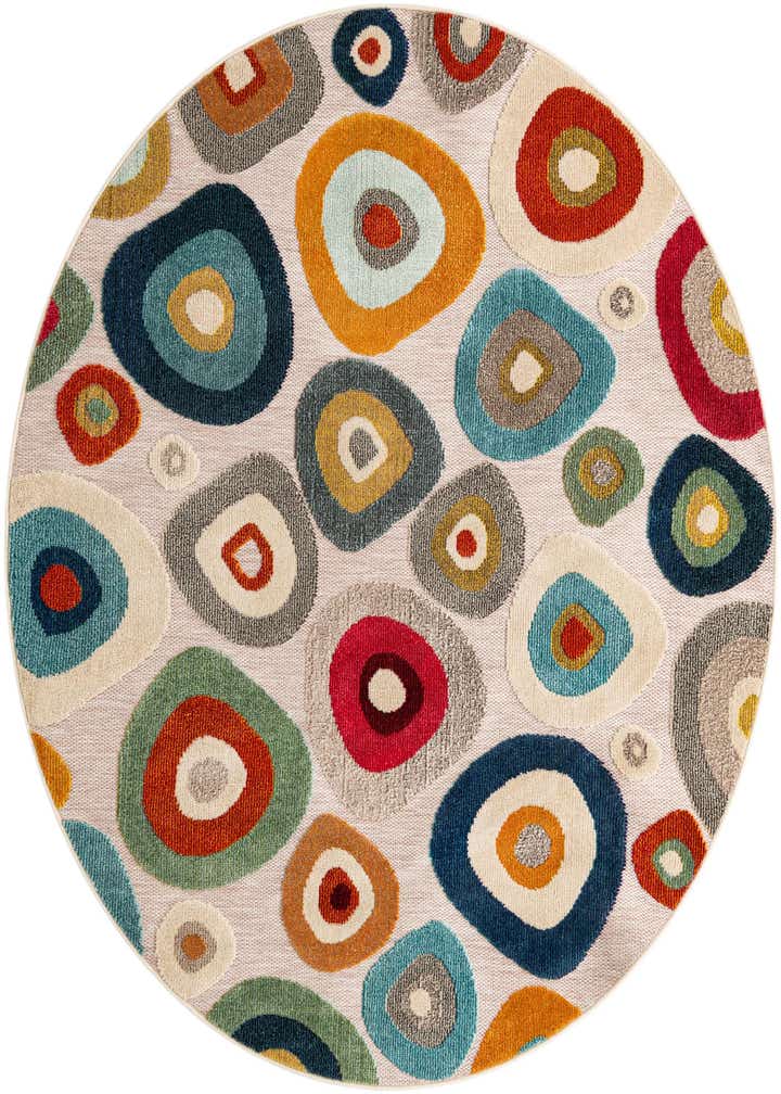 6' x 6' Easy-Clean Casablanca Indoor / Outdoor Round Rug
