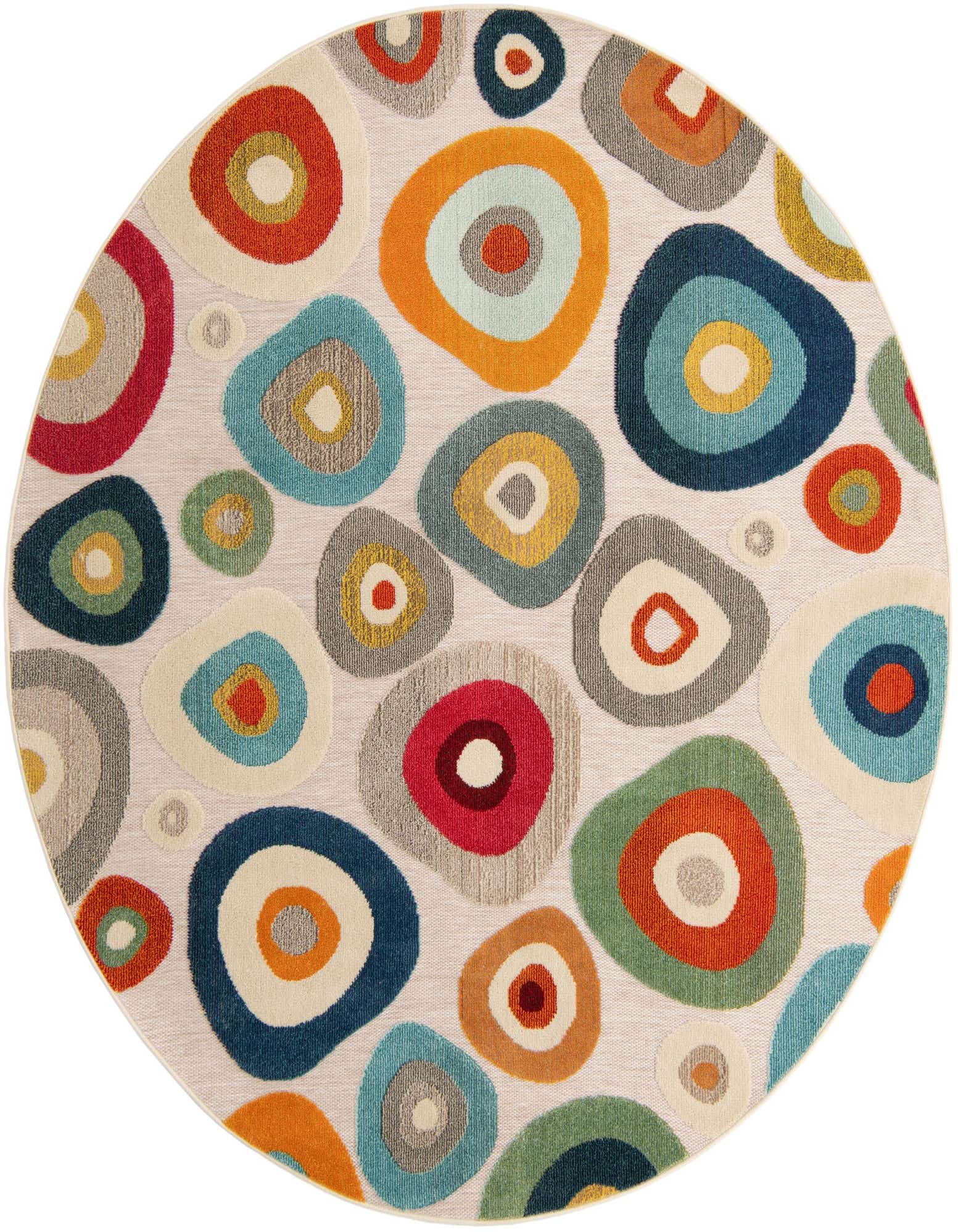 7' 10 x 7' 10 Easy-Clean Casablanca Indoor / Outdoor Round Rug