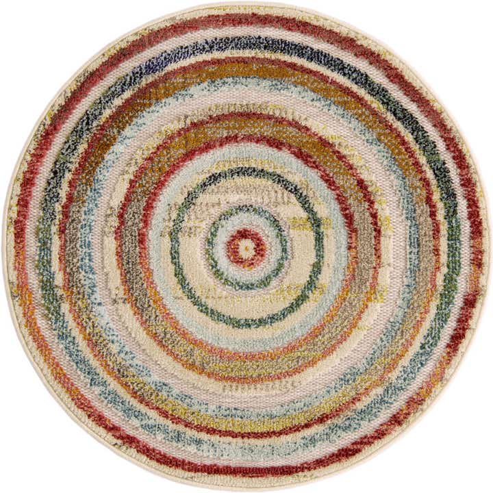 3' x 3' Easy-Clean Casablanca Indoor / Outdoor Round Rug