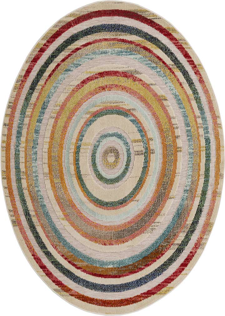 6' x 6' Easy-Clean Casablanca Indoor / Outdoor Round Rug