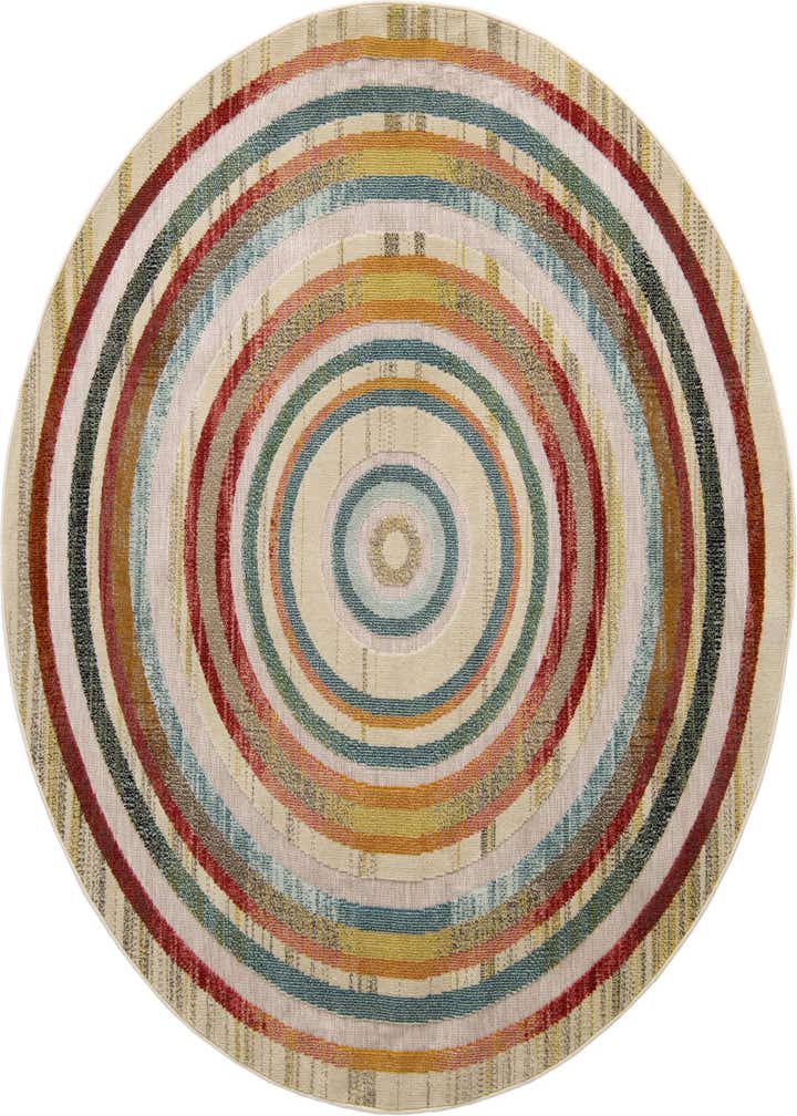7' 10 x 7' 10 Easy-Clean Casablanca Indoor / Outdoor Round Rug