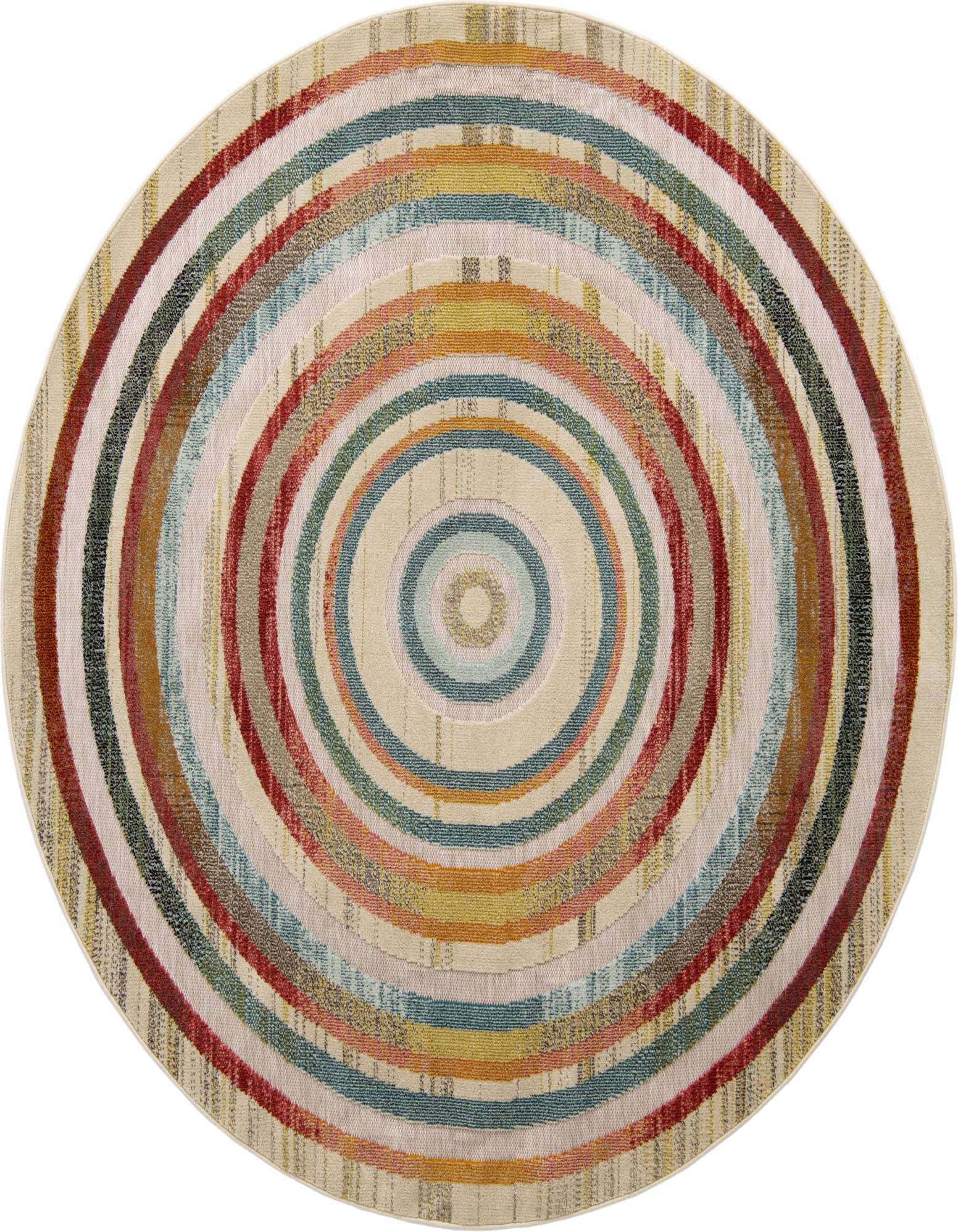 7' 10 x 7' 10 Easy-Clean Casablanca Indoor / Outdoor Round Rug
