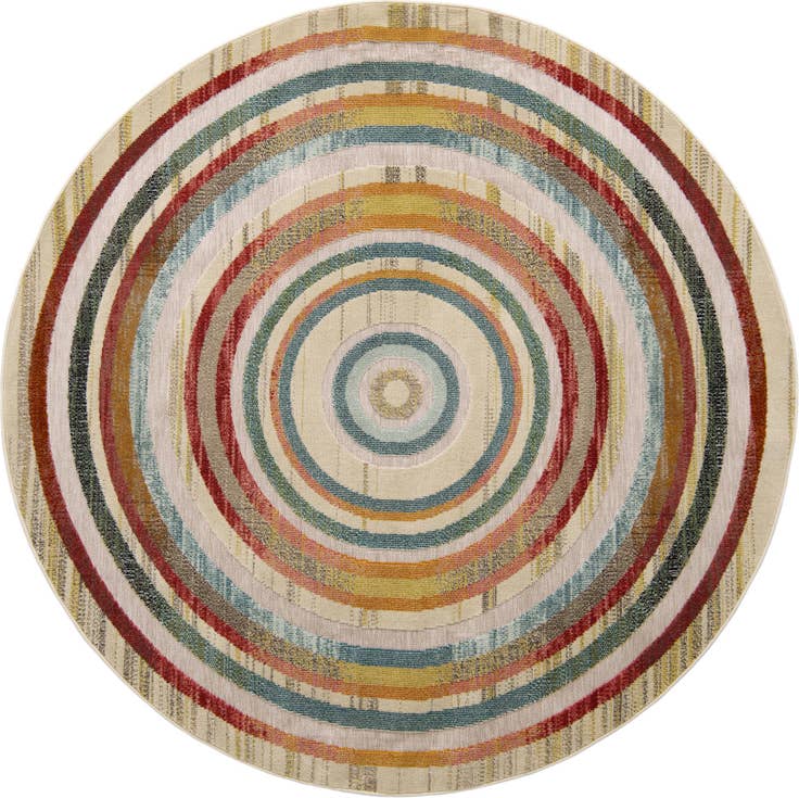 Detail image of 7' 10 x 7' 10 Easy-Clean Casablanca Indoor / Outdoor Round Rug
