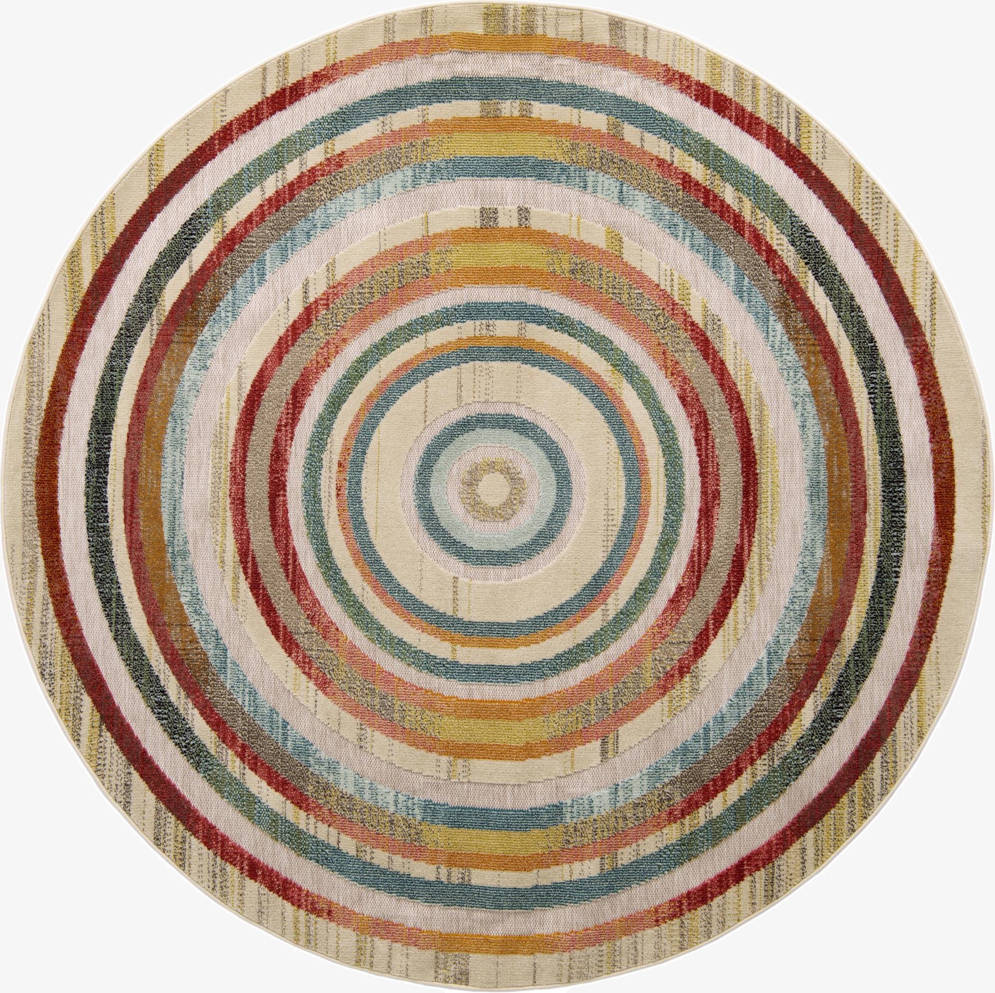 7' 10 x 7' 10  Washable Casablanca Indoor / Outdoor Round Rug
