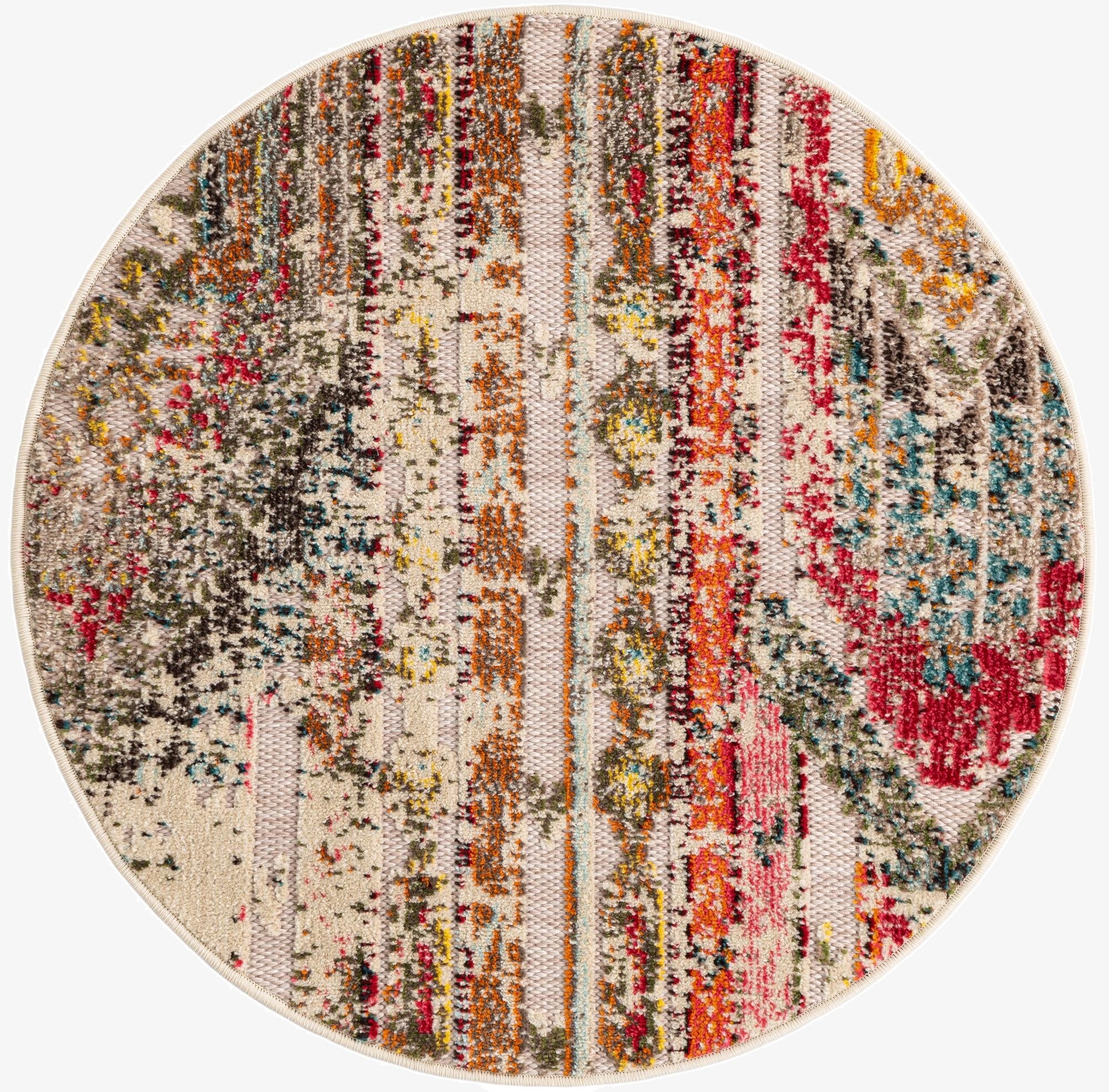 3' x 3'  Washable Casablanca Indoor / Outdoor Round Rug