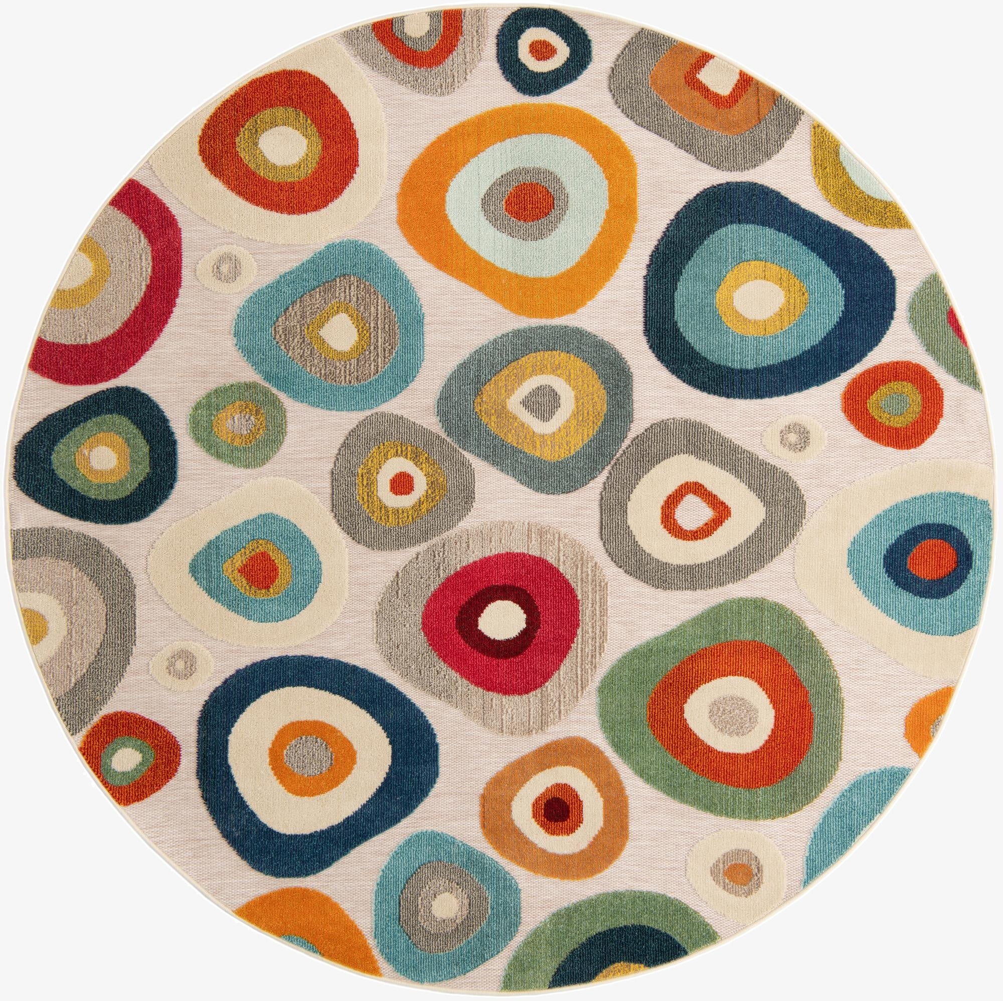 7' 10 x 7' 10  Washable Casablanca Indoor / Outdoor Round Rug